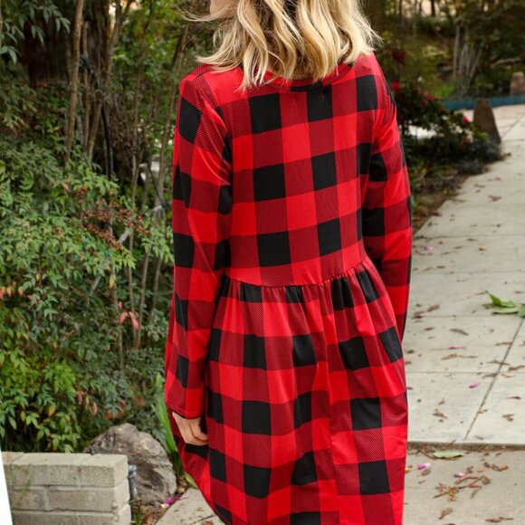 New Plaid Babydoll Midi Swing Dress with Pockets Size 3x - Picture 6 of 8